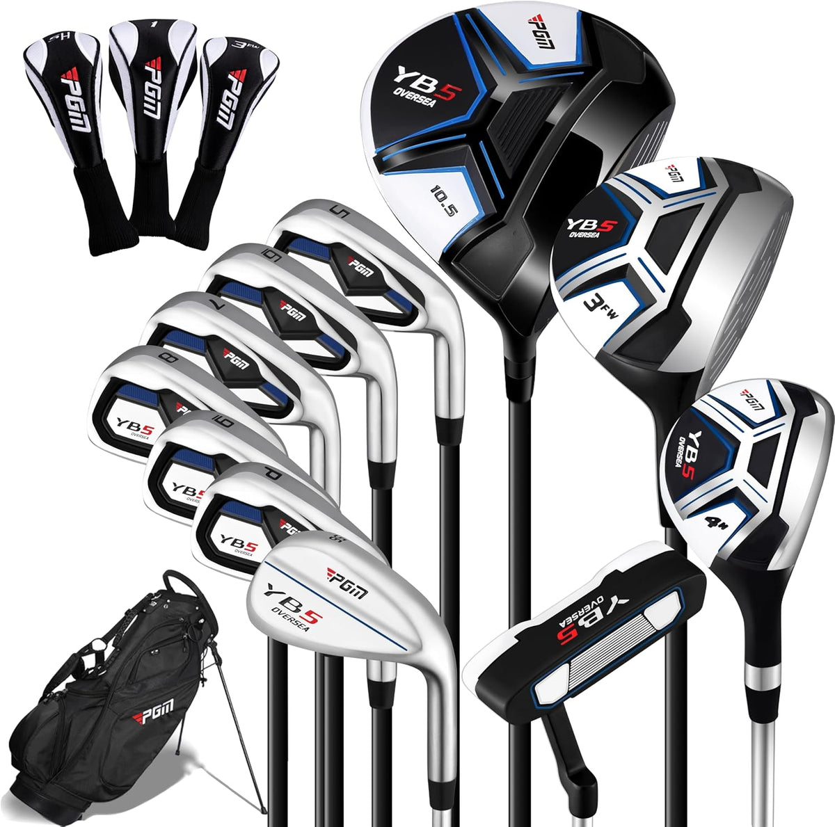 PGM Men's 12 Piece Right Handed Golf Club Set With Stand Bag for Beginners--Golf World-Golf World
