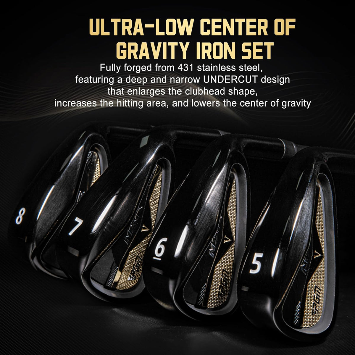 PGM NSR V Men’s Golf Iron Set,(5, 6, 7, 8, 9, PW, SW) Forged Irons,with Graphite Shafts for Right-Handed Golfers