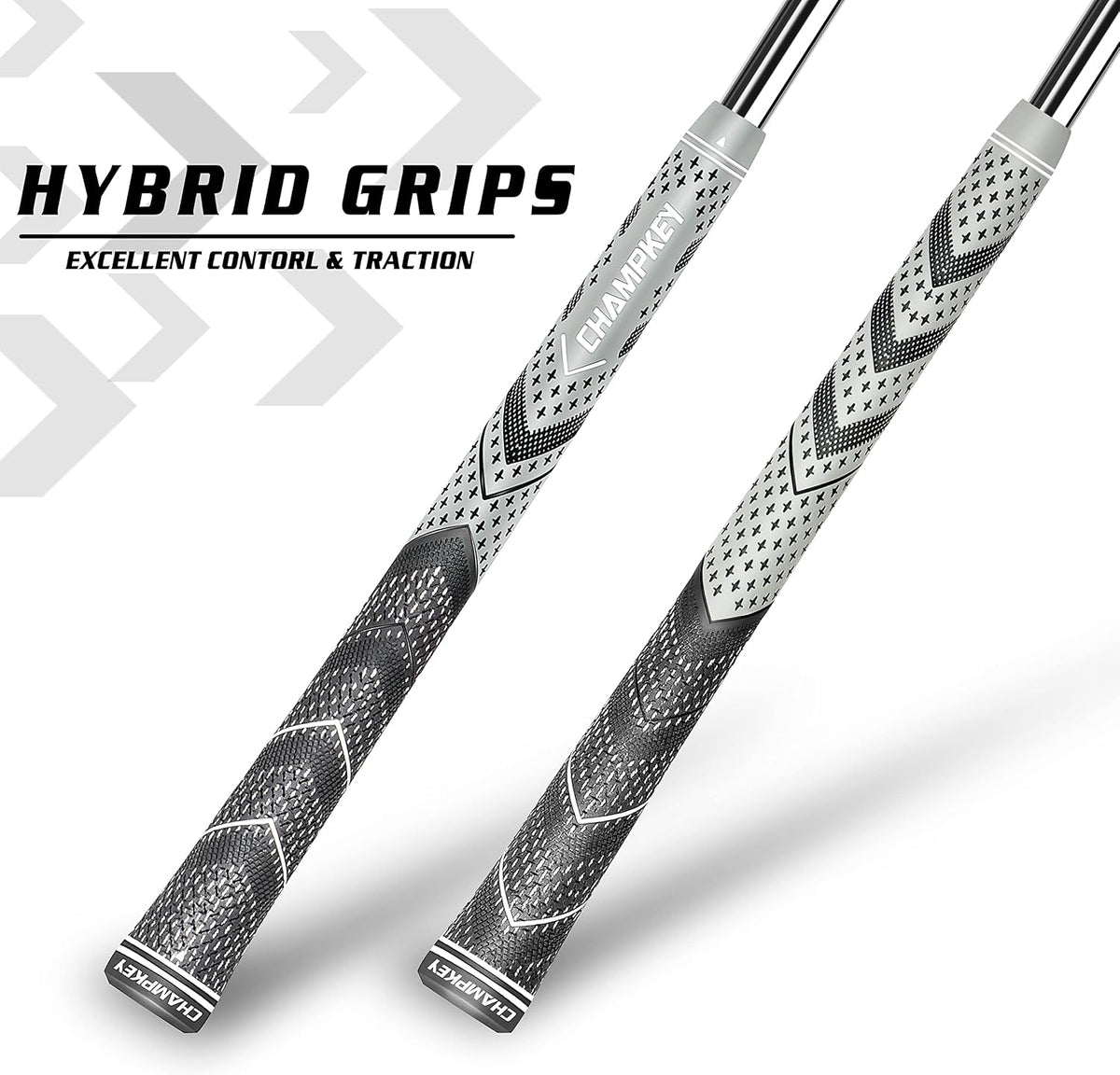 CHAMPKEY Professional Hybrid Golf Grips 13 Pack - Come with All Repair Kits - All Weather Performance and High Feedback Golf Club Grips