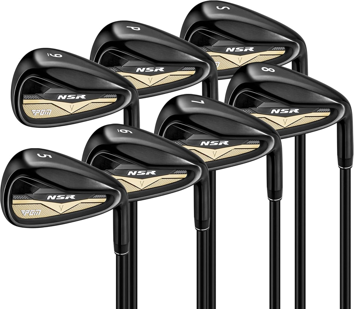 PGM NSR V Men’s Golf Iron Set,(5, 6, 7, 8, 9, PW, SW) Forged Irons,with Graphite Shafts for Right-Handed Golfers
