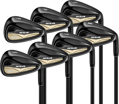 PGM NSR V Men’s Golf Iron Set,(5, 6, 7, 8, 9, PW, SW) Forged Irons,with Graphite Shafts for Right-Handed Golfers