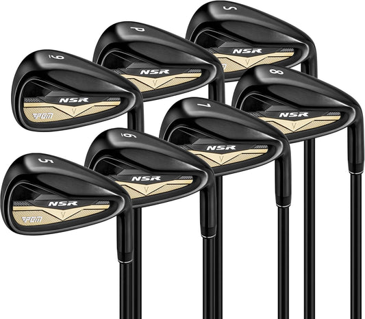 PGM NSR V Men’s Golf Iron Set,(5, 6, 7, 8, 9, PW, SW) Forged Irons,with Graphite Shafts for Right-Handed Golfers