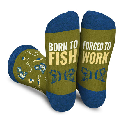 Funny Socks for Men Women - FORCED TO WORK Novelty Funky Socks Fun Gifts - Birthday Christmas Gifts for Men Teen Boys