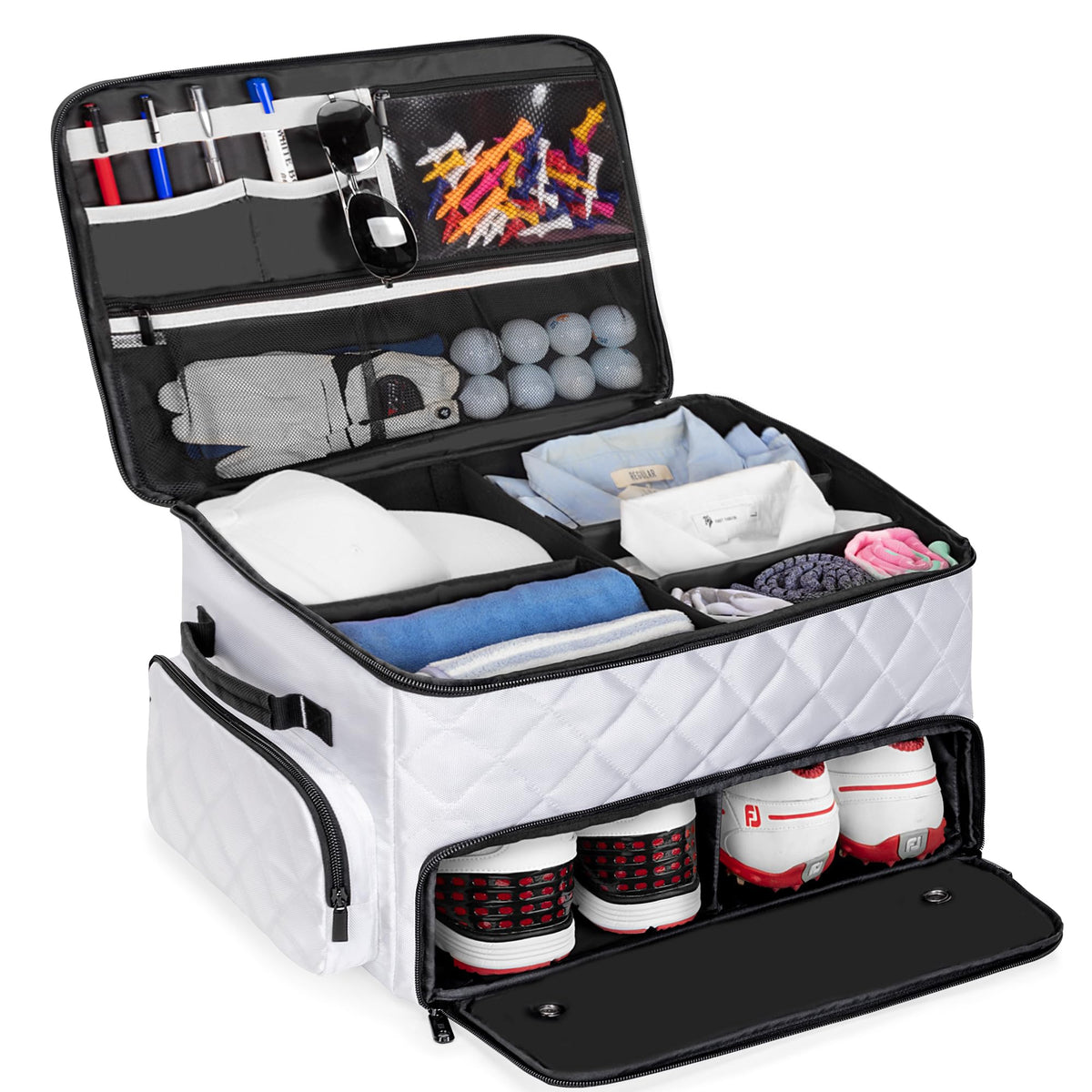PGmoon 2 Layer Golf Trunk Organizer for Men Women, Black