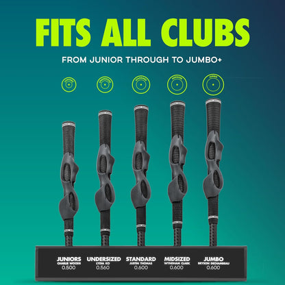 GOLF-GRIP™ Golf Grip Trainer for Left & Right-Handed Golfers – Snap-On Rubber Golf Training Aid for Proper Hand Position & Swing Technique – Hit Straighter, Longer Shots & Fix Slices or Hooks