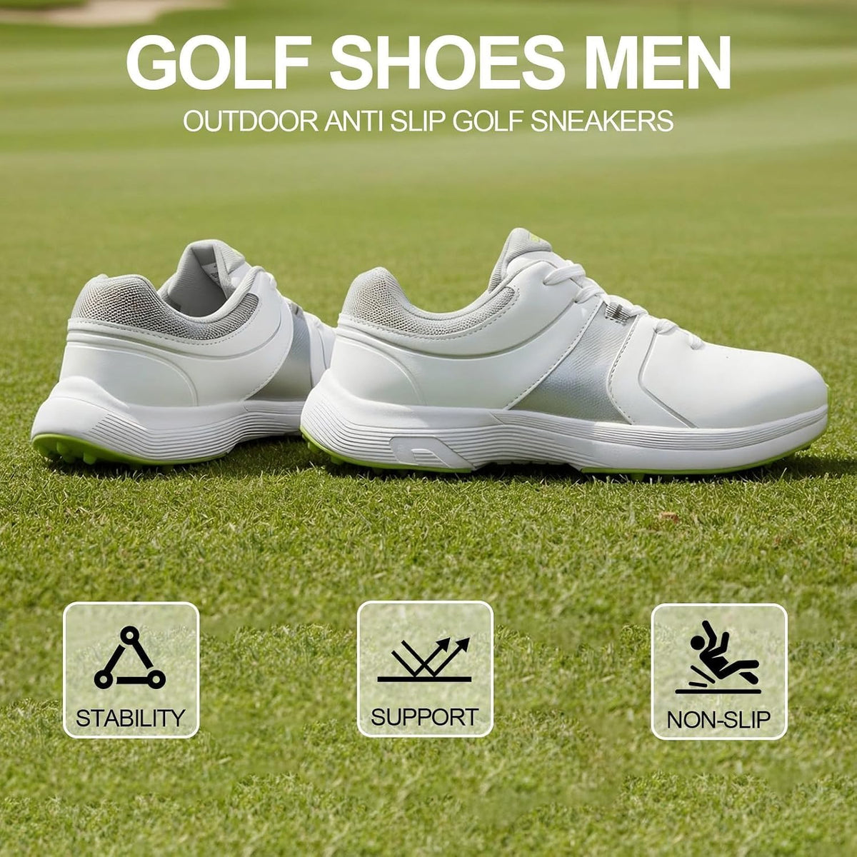 Golf Shoes for Men Spikeless Breathable Lace Up