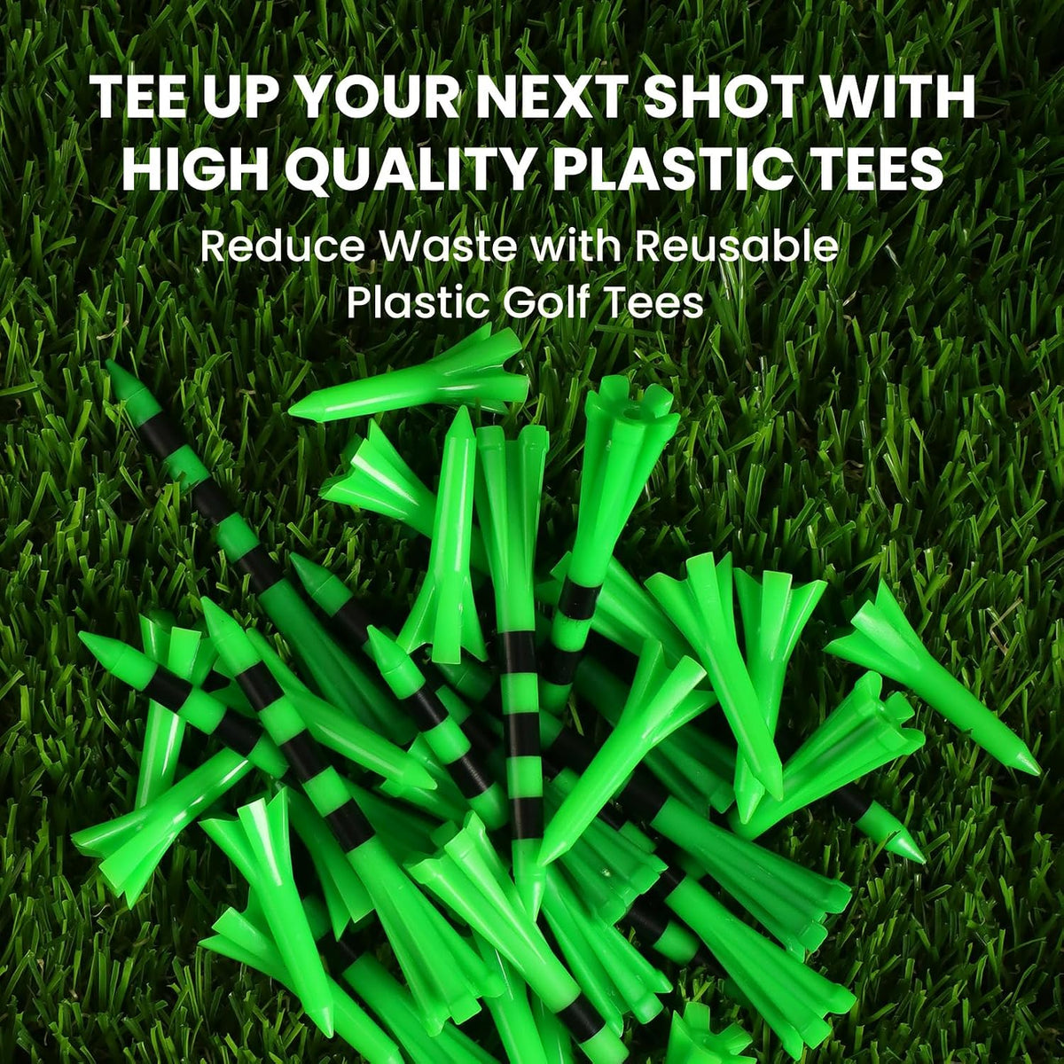 Unbreakable Plastic Golf Tees 60 Pack in 3 Sizes for Driving Range--Golf World-Golf World
