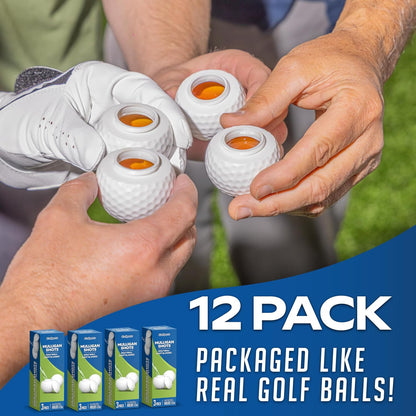 GoSports Mulligan Shots Golf Ball Shot Glasses With Lids 12 Pack--Golf World-Golf World