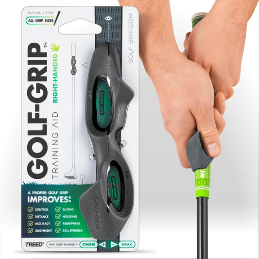 GOLF-GRIP™ Golf Grip Trainer for Left & Right-Handed Golfers – Snap-On Rubber Golf Training Aid for Proper Hand Position & Swing Technique – Hit Straighter, Longer Shots & Fix Slices or Hooks