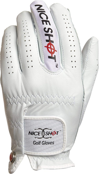 Nice Shot The Bird Mens Right Hand Cabretta Leather Golf Glove White--Golf World-Golf World