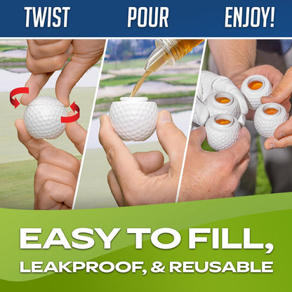 GoSports Mulligan Shots Golf Ball Shot Glasses With Lids 12 Pack--Golf World-Golf World