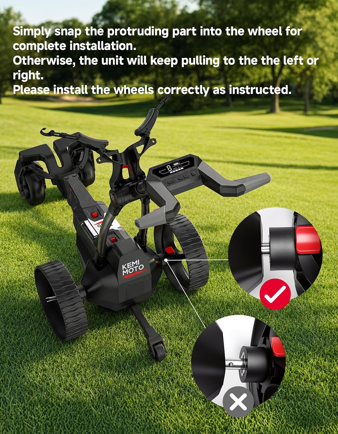 KEMIMOTO ApexR Electric Golf Cart w/Power Assist Mode 492FT Remote Control