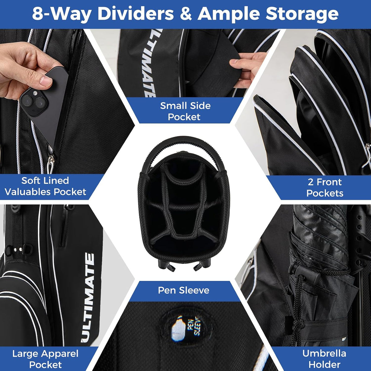 Left Handed Golf Club Set for Men 10 Piece Complete Set With Stand Bag--Golf World-Golf World