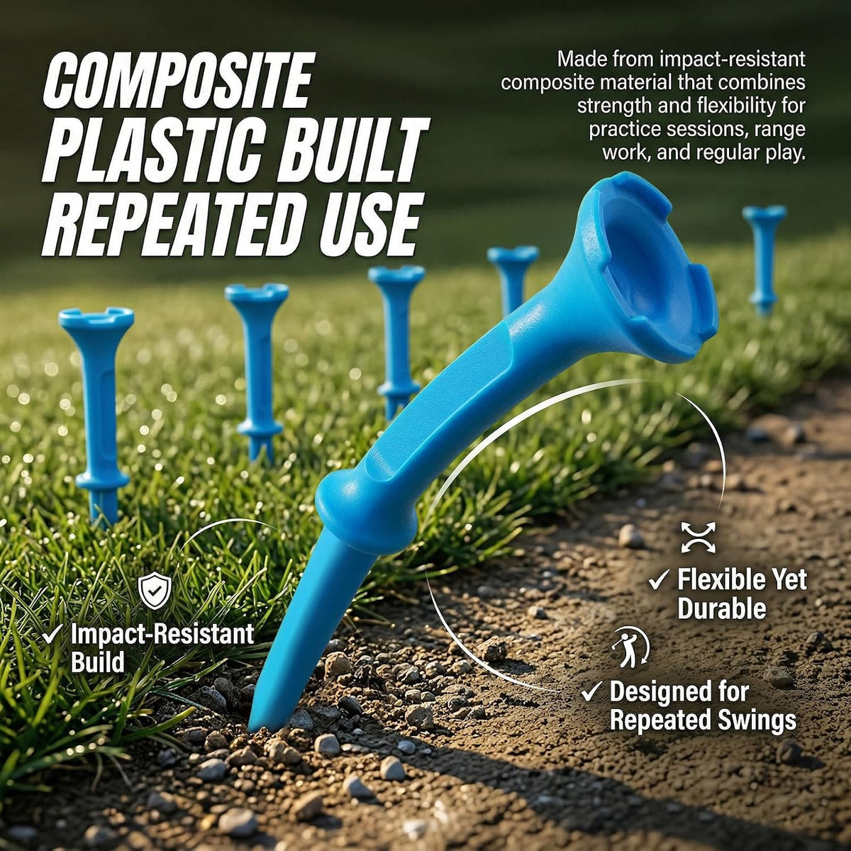 110 Pack Stepped Golf Tees, 70 Long and 40 Short for Consistent Height--Golf World-Golf World