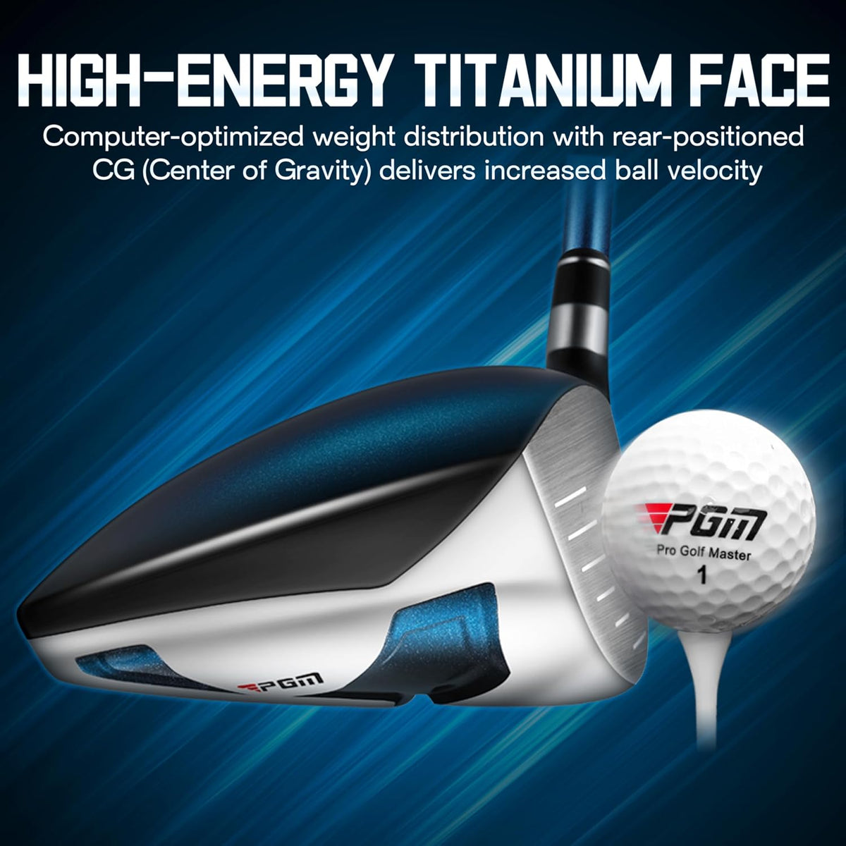 PGM G500 Mens Golf Club Set With Titanium Driver And Blue Stand Bag--Golf World-Golf World