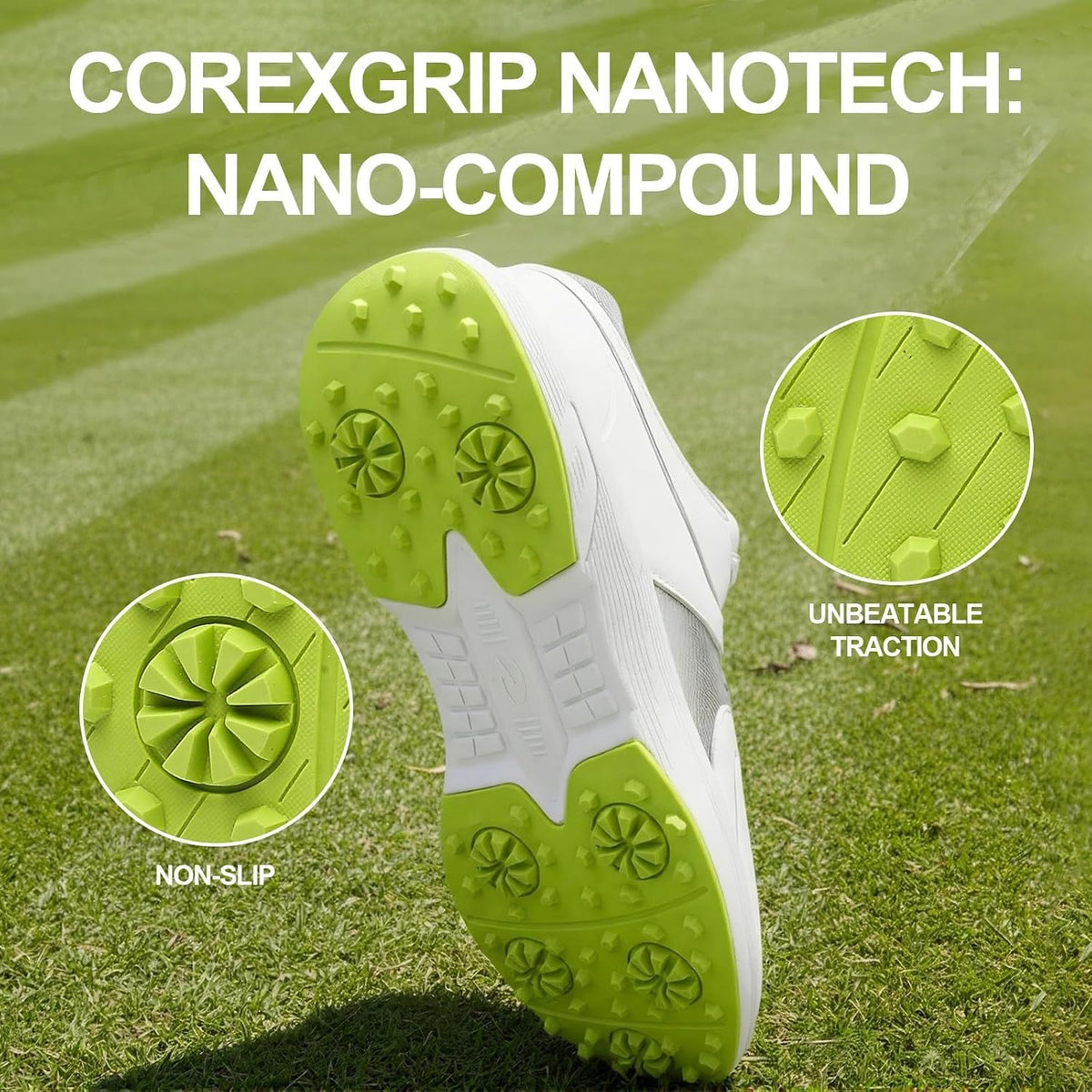 Golf Shoes for Men Spikeless Breathable Lace Up