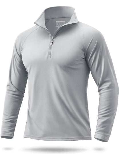 Boladeci Quarter Zip Men Golf Shirt UPF 50+ Long Sleeve Sun Protection