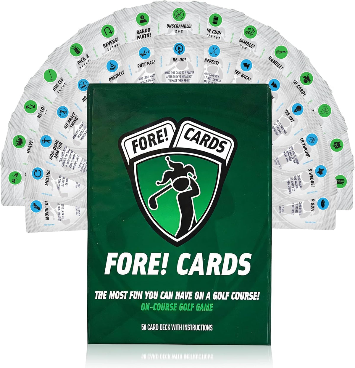 On-Course Golf Game | Fun Interactive Golf Game | Spice Up Your Next Round | 50 Card Deck Makes Every Hole a Different Challenge | Perfect for Any Golfer