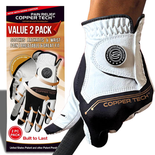 Copper Tech Men's Copper Compression Golf Gloves 2 Pack Left or Right Hand--Golf World-Golf World