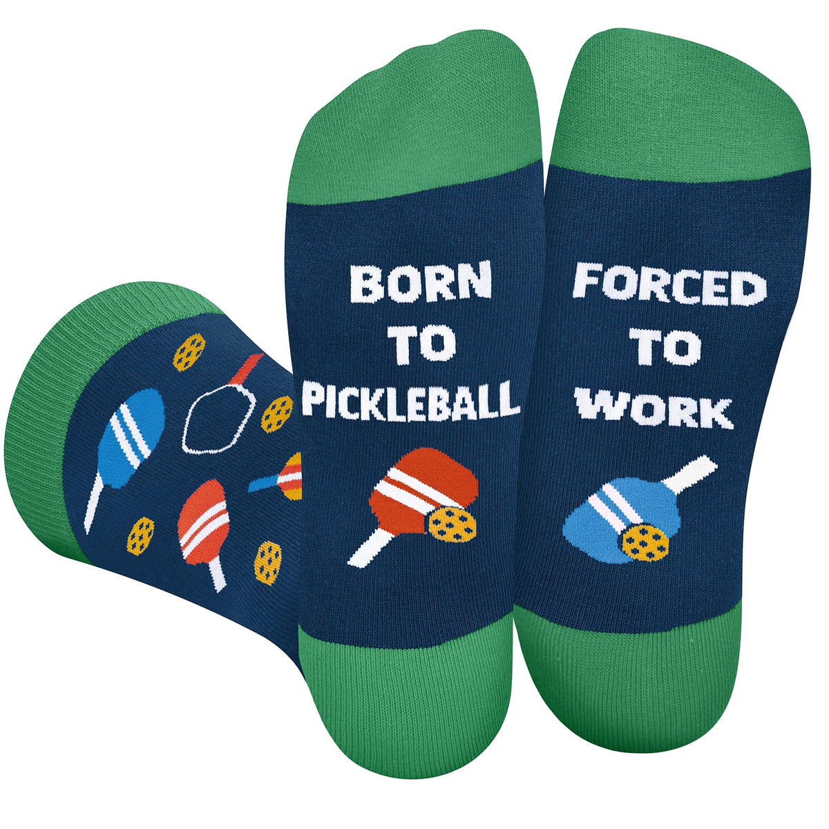 Funny Socks for Men Women - FORCED TO WORK Novelty Funky Socks Fun Gifts - Birthday Christmas Gifts for Men Teen Boys
