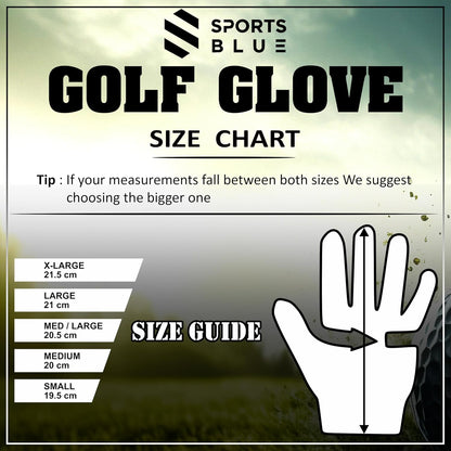 Blue Premium Golf Gloves 2 Pack With Breathable All Weather Comfort--Golf World-Golf World
