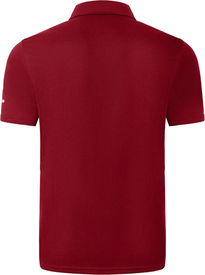 3 Pack Men's Quick Dry Polo Shirts, Moisture Wicking Short Sleeve Golf Shirts for Men with Glasses Holder