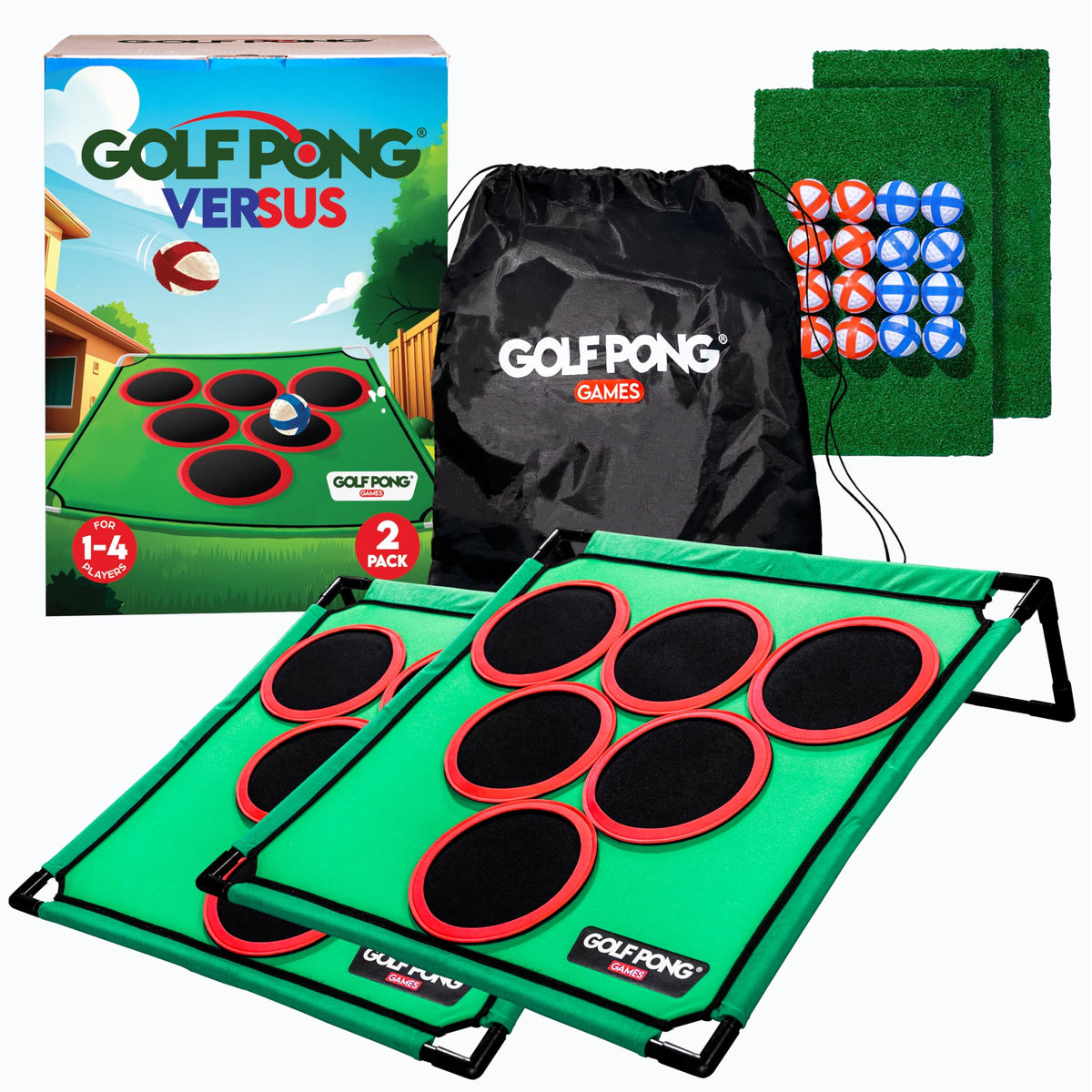 Golf Pong Chipping Game for Men Women Beginners and Kids 1 Board--Golf World-Set:2x Boards (No Club)-Golf World
