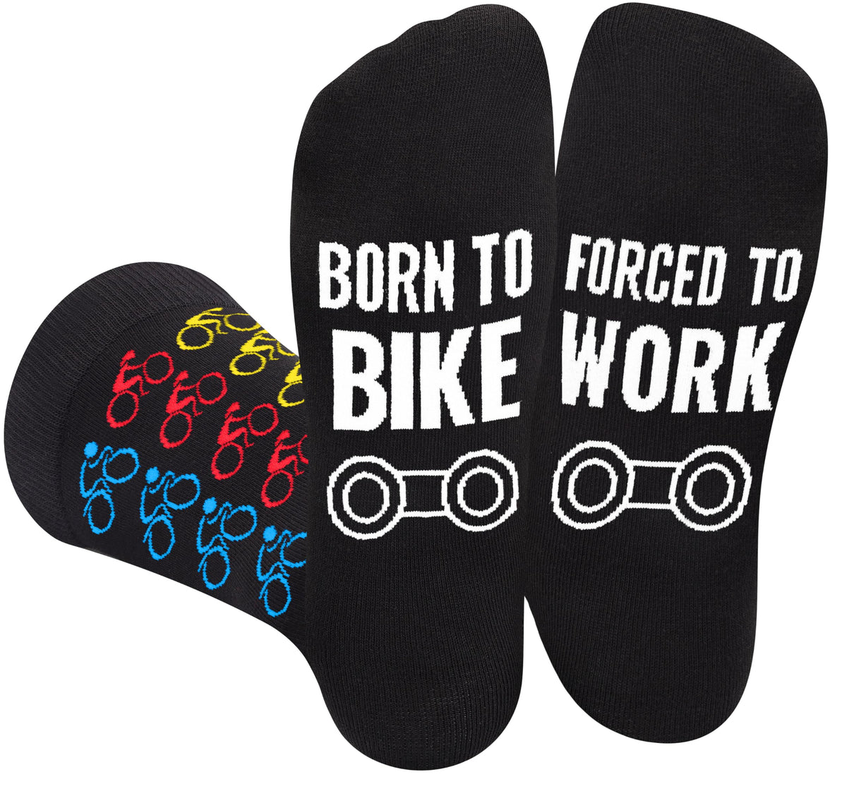 Funny Socks for Men Women - FORCED TO WORK Novelty Funky Socks Fun Gifts - Birthday Christmas Gifts for Men Teen Boys