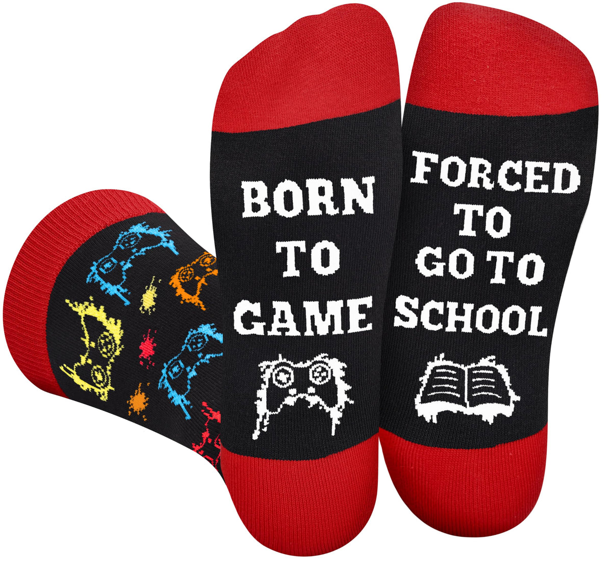 Funny Socks for Men Women - FORCED TO WORK Novelty Funky Socks Fun Gifts - Birthday Christmas Gifts for Men Teen Boys