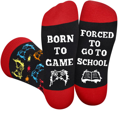Funny Socks for Men Women - FORCED TO WORK Novelty Funky Socks Fun Gifts - Birthday Christmas Gifts for Men Teen Boys