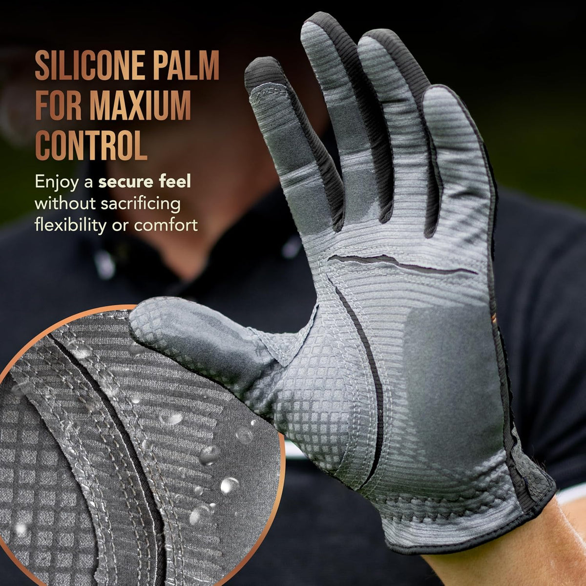 Copper Tech Mens Golf Gloves 2 Pack Copper Infused Breathable Synthetic Leather--Golf World-Golf World