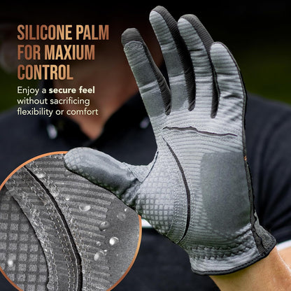 Copper Tech Mens Golf Gloves 2 Pack Copper Infused Breathable Synthetic Leather--Golf World-Golf World