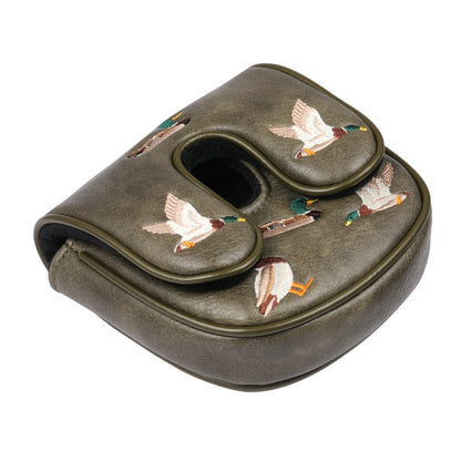 Vintage PU Leather Duck Embroidery Golf Headcover Magnetic Closure Blade and Centre Shaft Mallet Putter Cover-Mainland China-Golf World-Golf World
