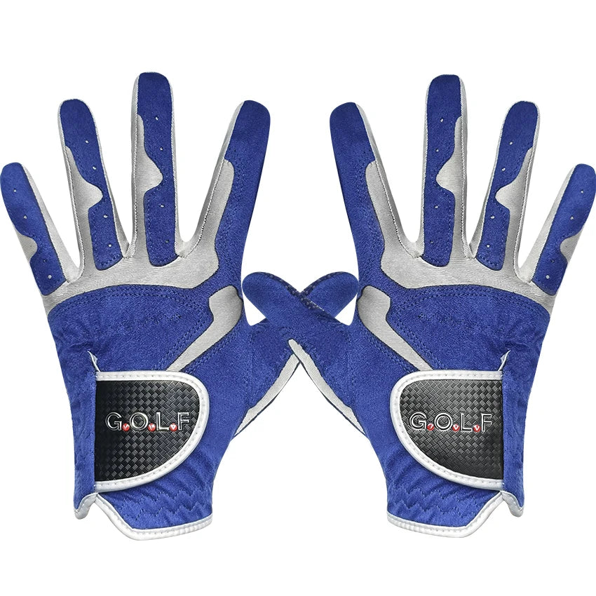 GVOVLVF Mens Golf Glove Pair Improved Grip Cool Comfort Blue White Colors-SHENZHEN MC SPORTING GOODS CO.,LTD-Golf World-Golf World