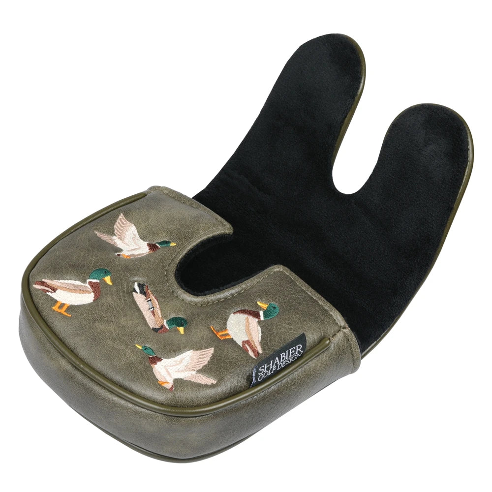 Vintage PU Leather Duck Embroidery Golf Headcover Magnetic Closure Blade and Centre Shaft Mallet Putter Cover-Mainland China-Golf World-Golf World