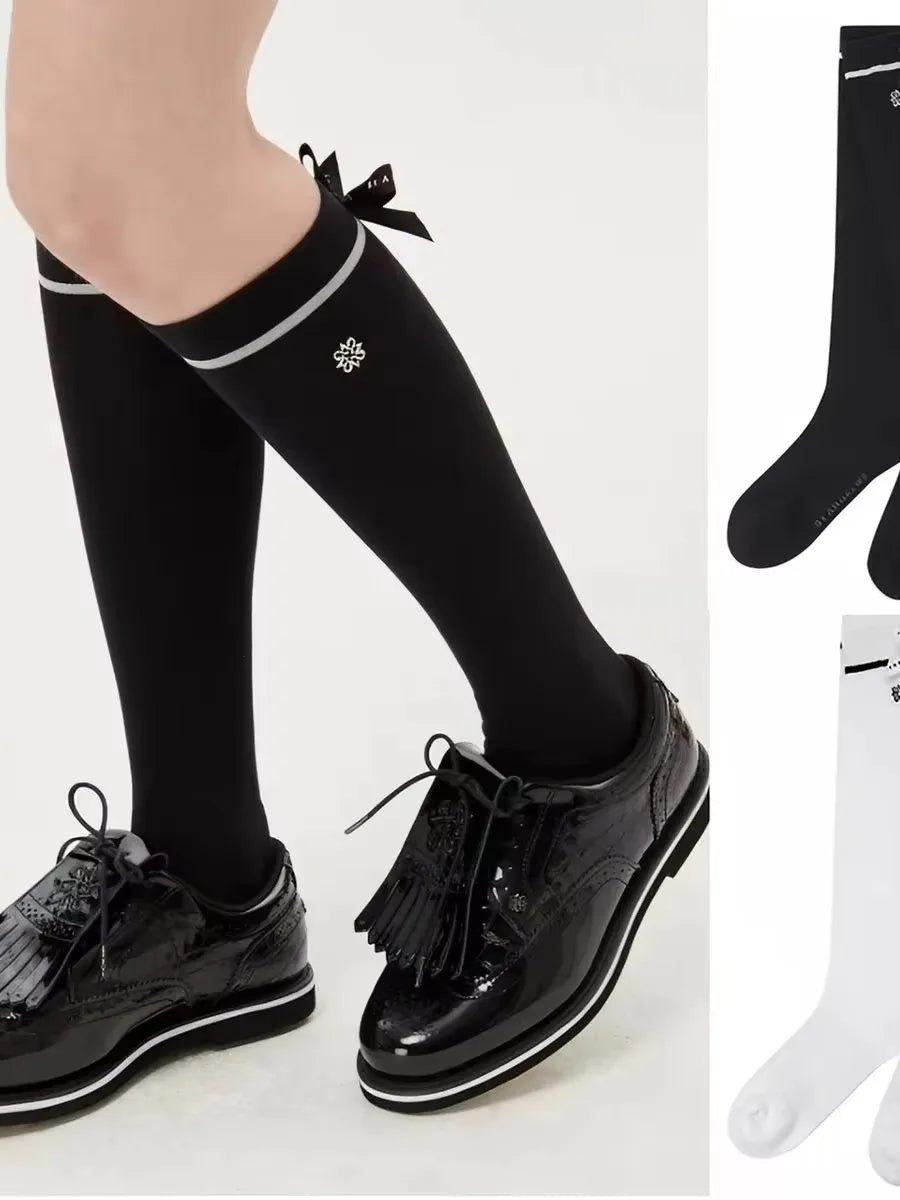 St Andrews Women's Cotton Knee High Golf Socks With Embroidered Bow Logo-Baseball caps-Golf World-Golf World