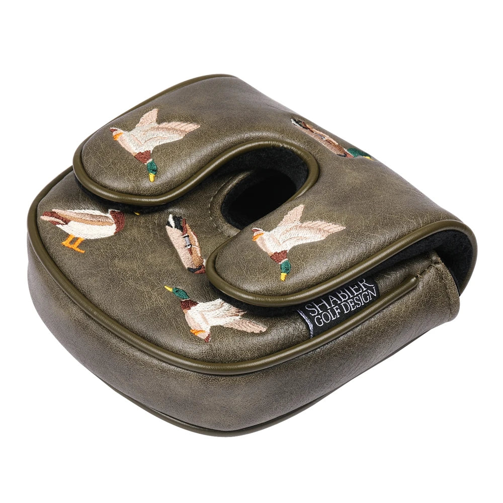 Vintage PU Leather Duck Embroidery Golf Headcover Magnetic Closure Blade and Centre Shaft Mallet Putter Cover-Mainland China-Golf World-Golf World