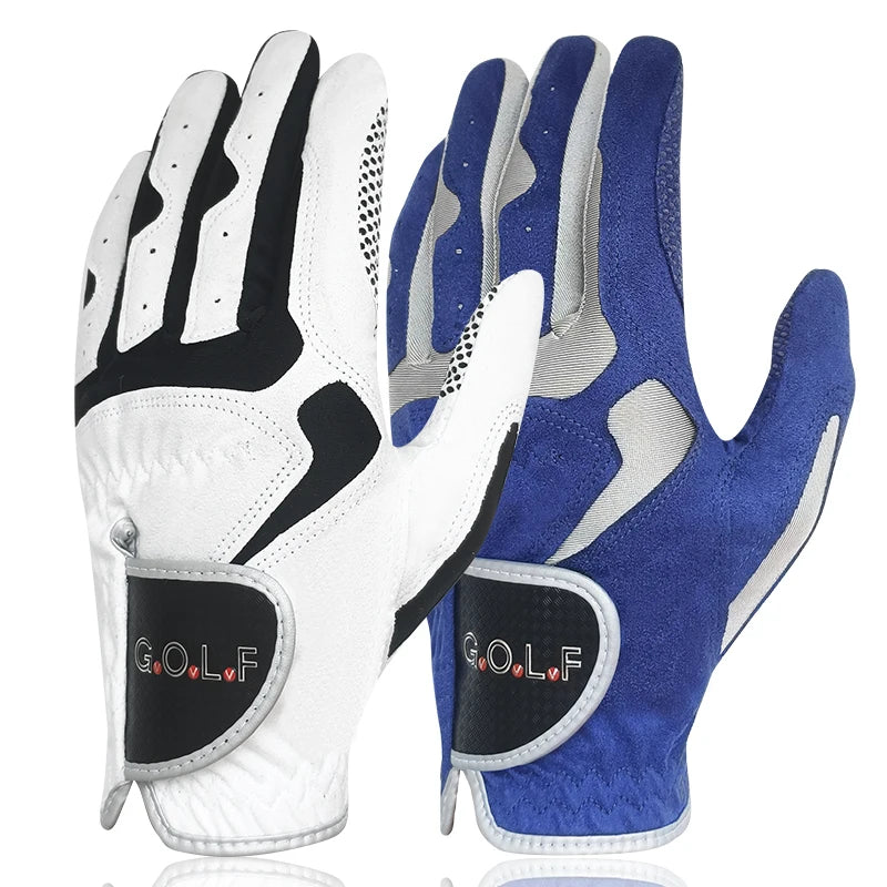 GVOVLVF Mens Golf Glove Pair Improved Grip Cool Comfort Blue White Colors-SHENZHEN MC SPORTING GOODS CO.,LTD-Golf World-Golf World